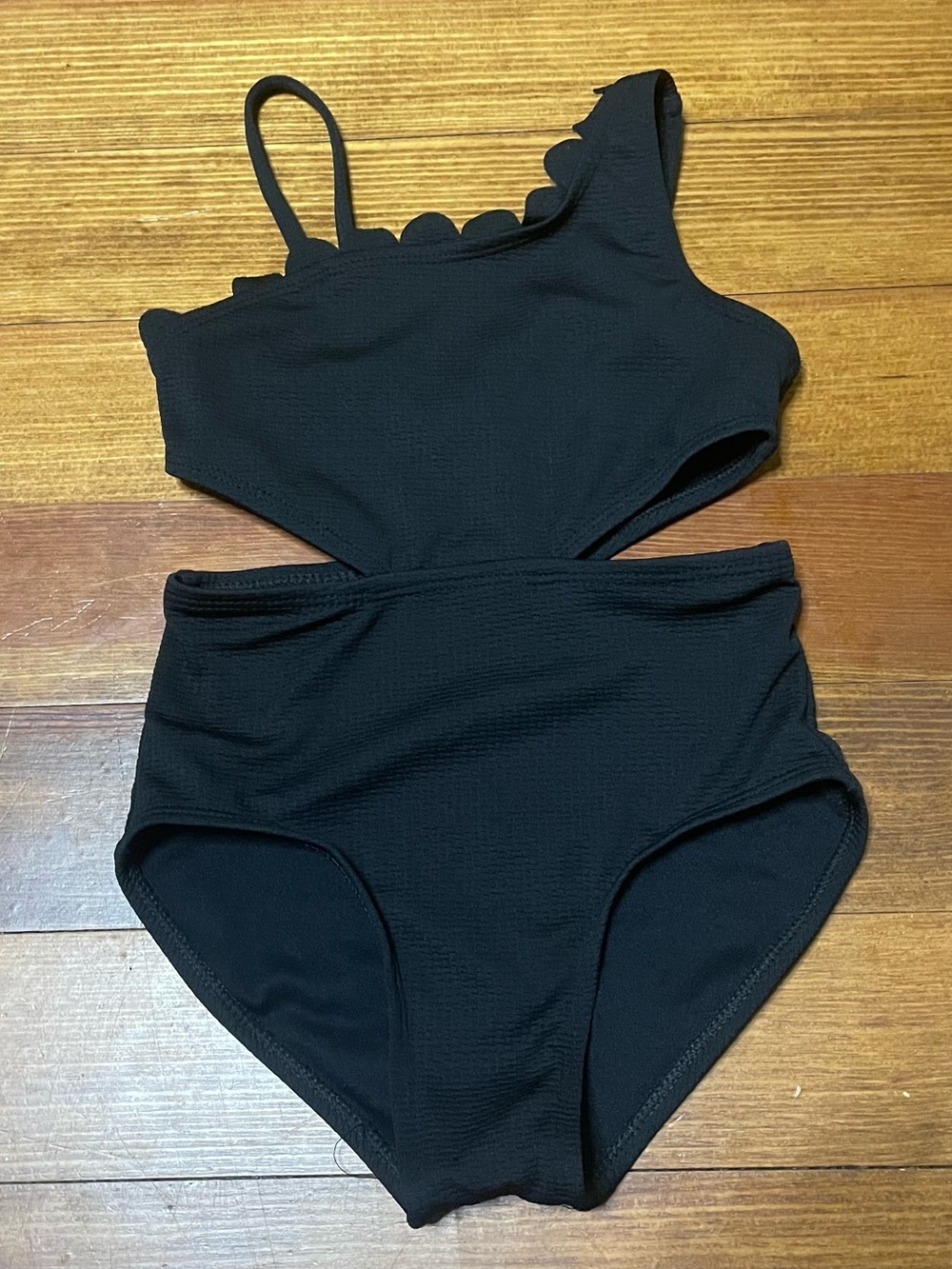 art class Black Scalloped One-Piece Swimsuit Size 4-5